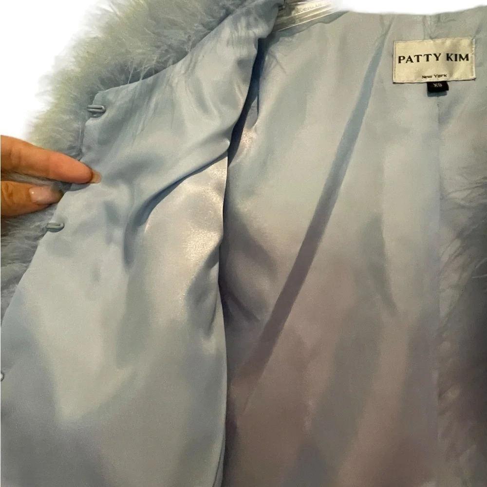 NWT, Patty Kim Blue Bianca Feather Jacket (XS) - Picture 6 of 8